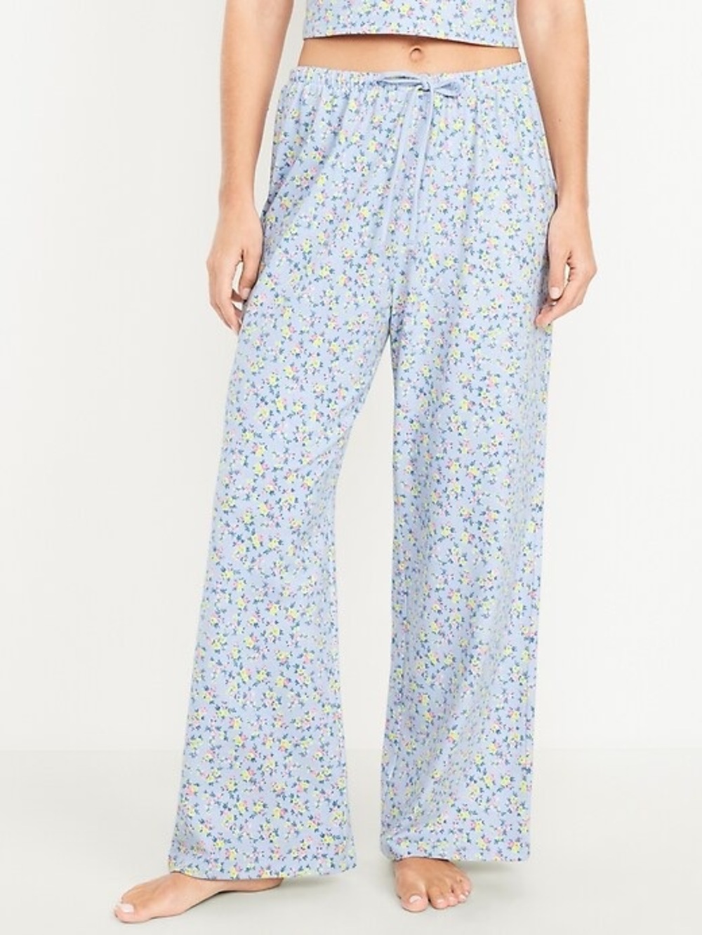 Old Navy‎ ditsy floral high waisted slouchy lounge pants blue size XXL